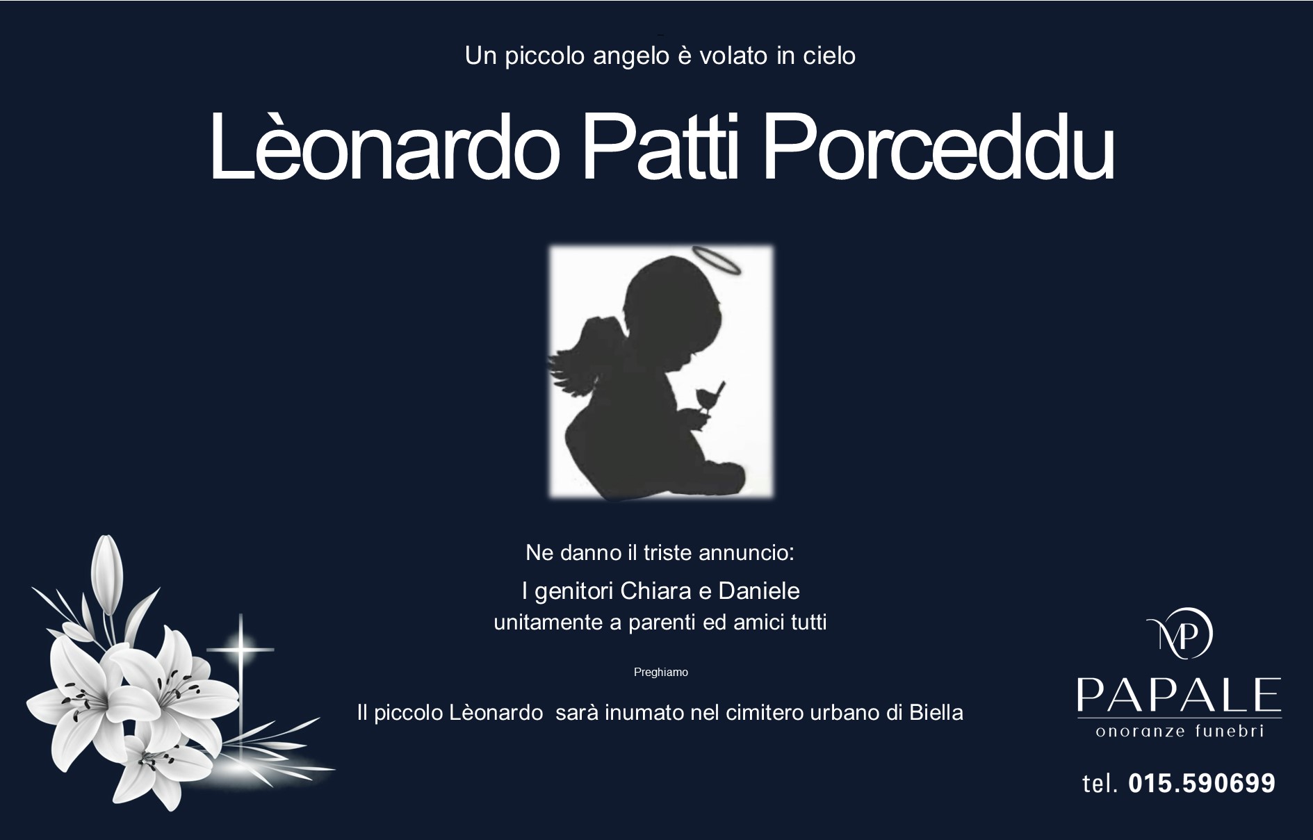 Onoranze Funebri Papale - Necrologi - Necrologio di Lèonardo Patti Porceddu