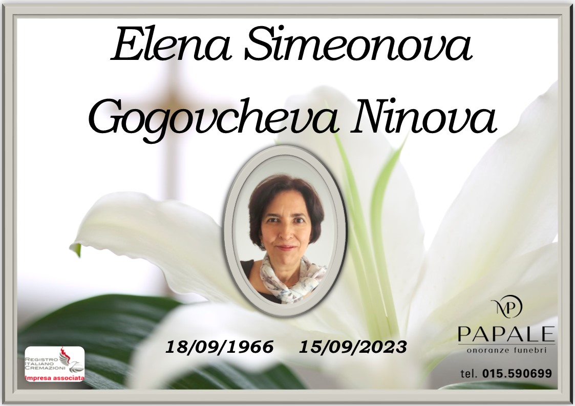 Onoranze Funebri Papale - Necrologi - Necrologio di Elena Simeonova Gogovcheva Ninova