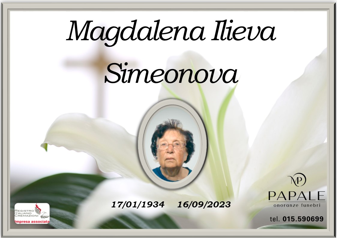 Onoranze Funebri Papale - Necrologi - Necrologio di Magdalena Ilieva Simeonova